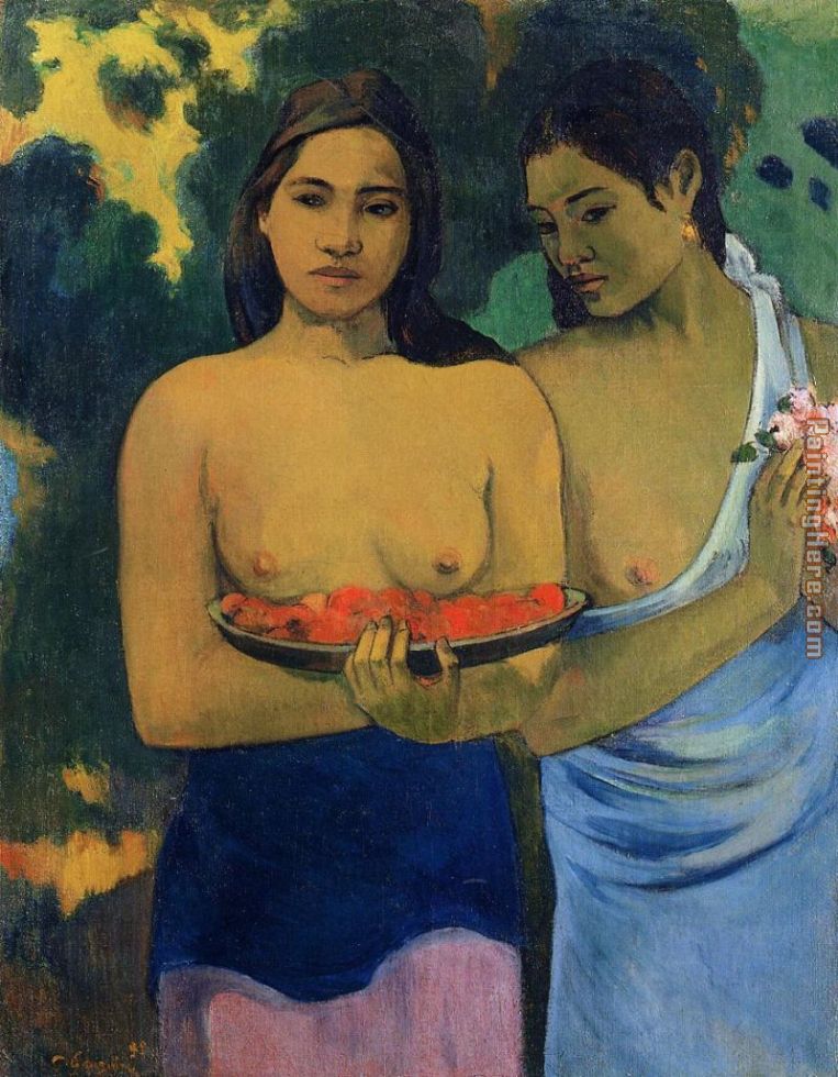 Two Tahitian Women 2 painting - Paul Gauguin Two Tahitian Women 2 art painting